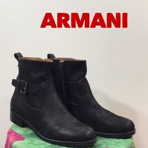 Emporia Armani black leather booties